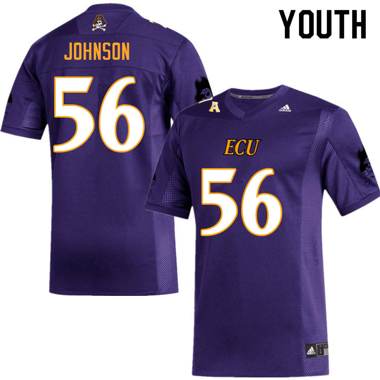 Youth #56 D'Anta Johnson ECU Pirates College Football Jerseys Sale-Purple - Click Image to Close